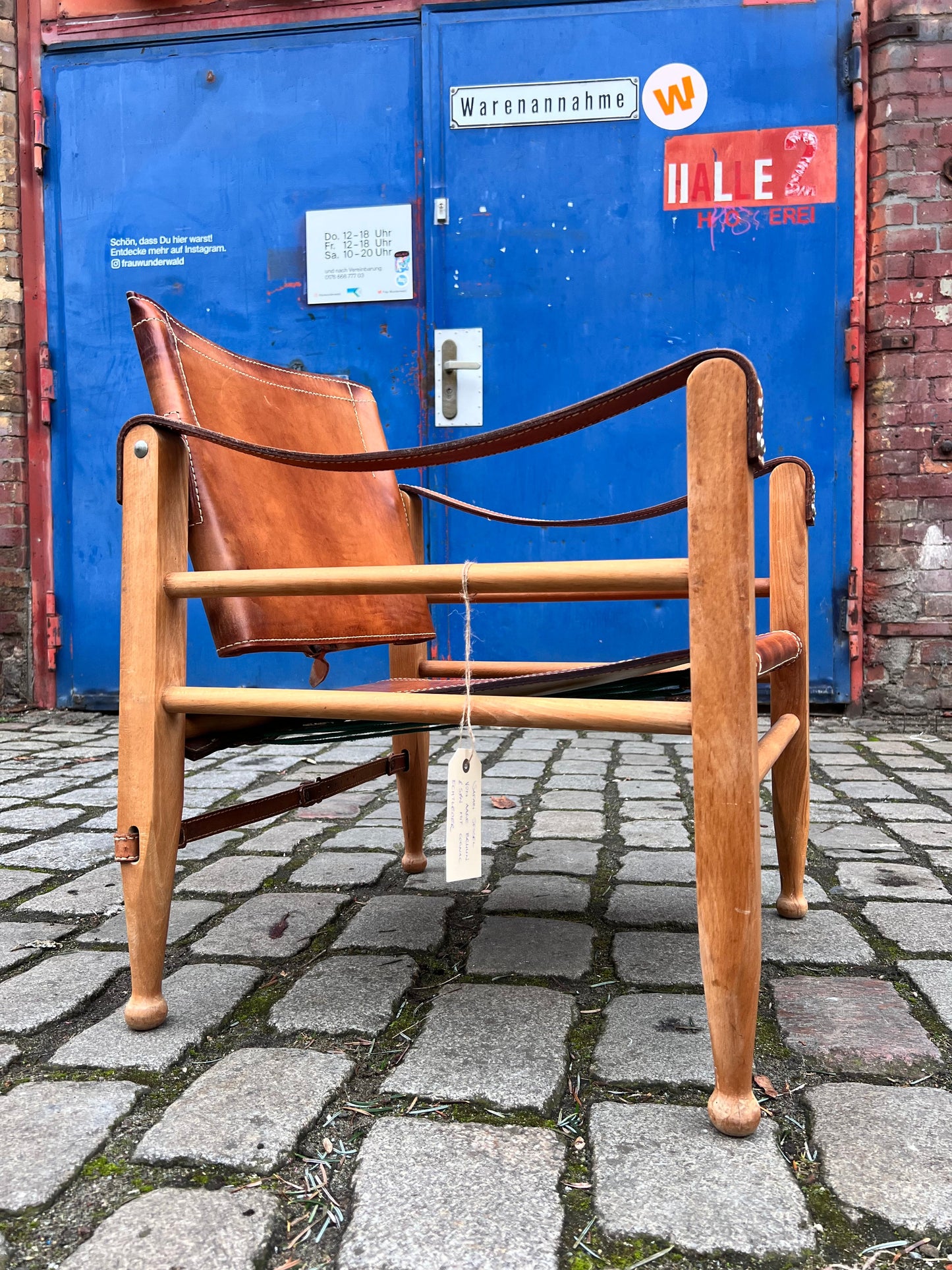 Vintage Sessel von Aage Bruun und Søn mit cognacfarbenem Lederbezug