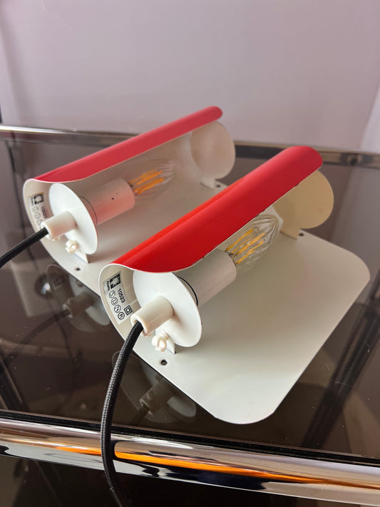 Vintage Wandlampe rot von Aneta Set von 2