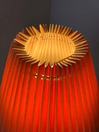 Tischlampe weiß Glas mit rosa Schirm