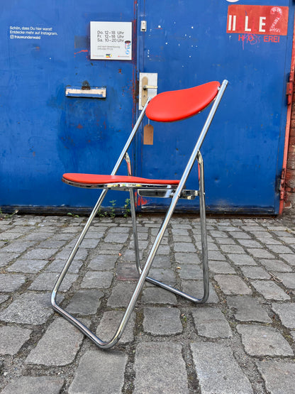Klappstuhl rot Chrom von Camel Steel Products