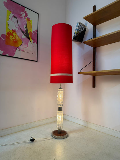 Vintage Stehlampe Space Age Chrom und Glas von Fischer Leuchten