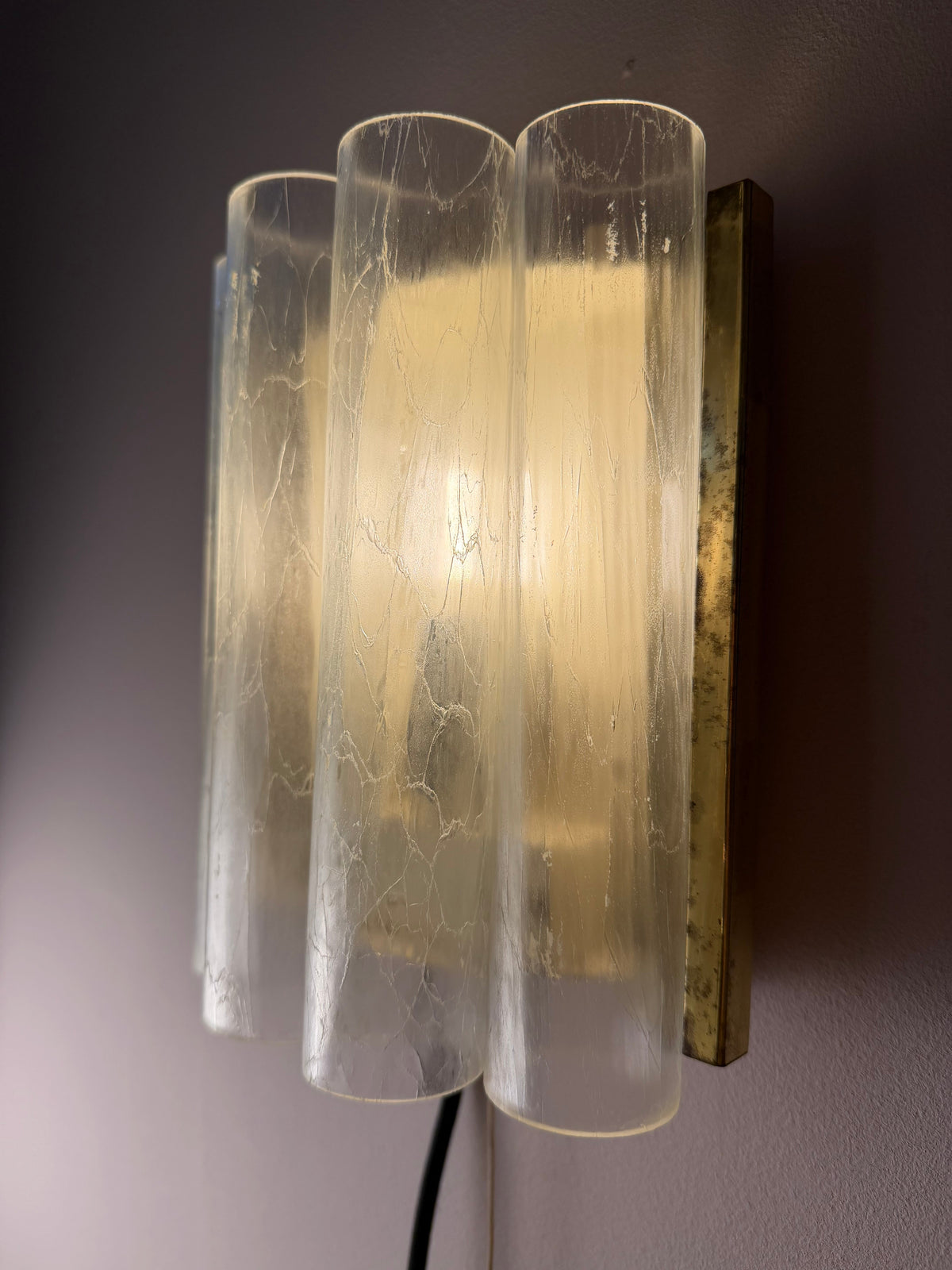 Wandlampe Eisglas Messing von Doria