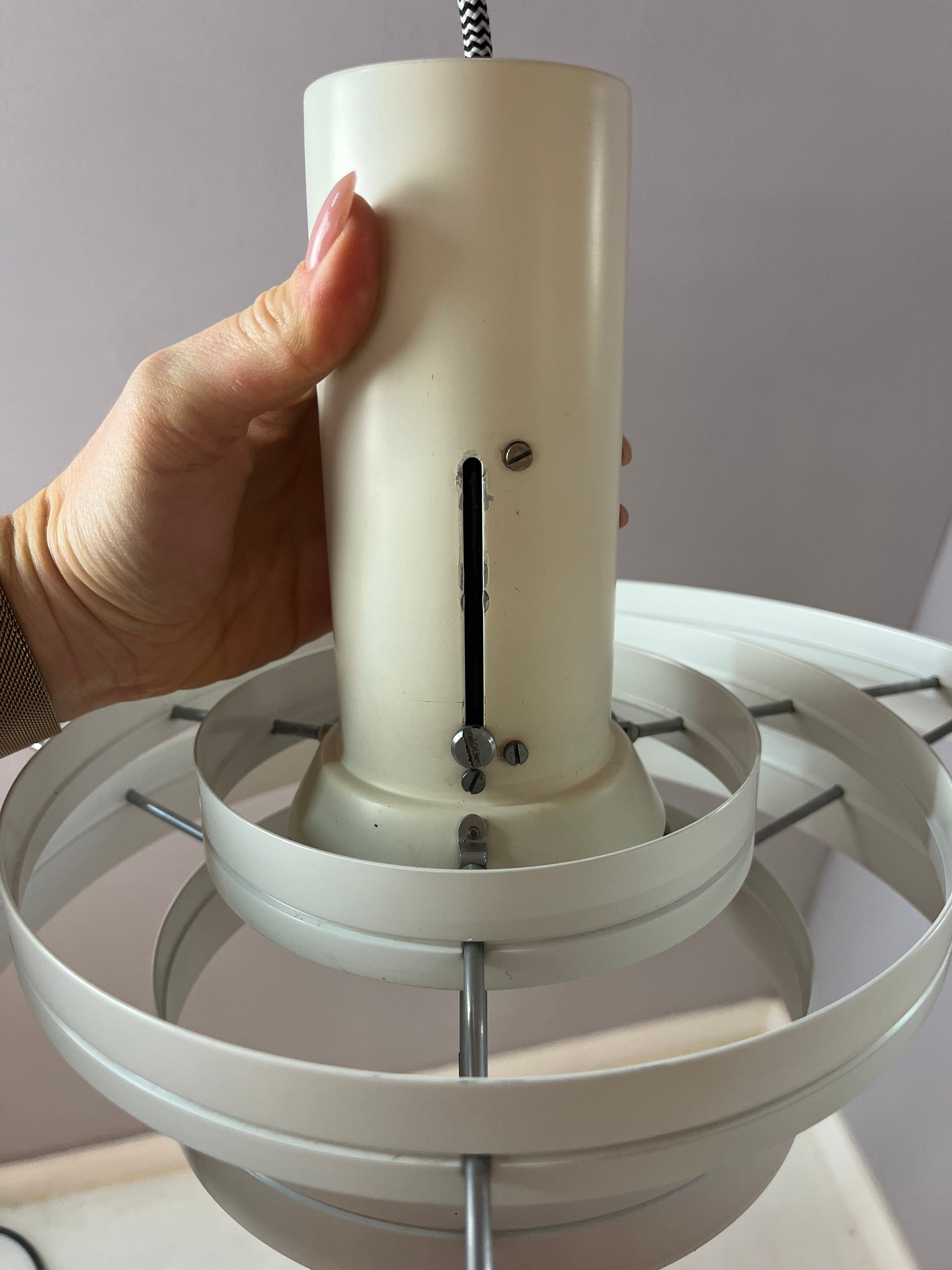 Vintage Hängelampe Fibonacci von Sophus Frandsen für Fog und Mørup weiß