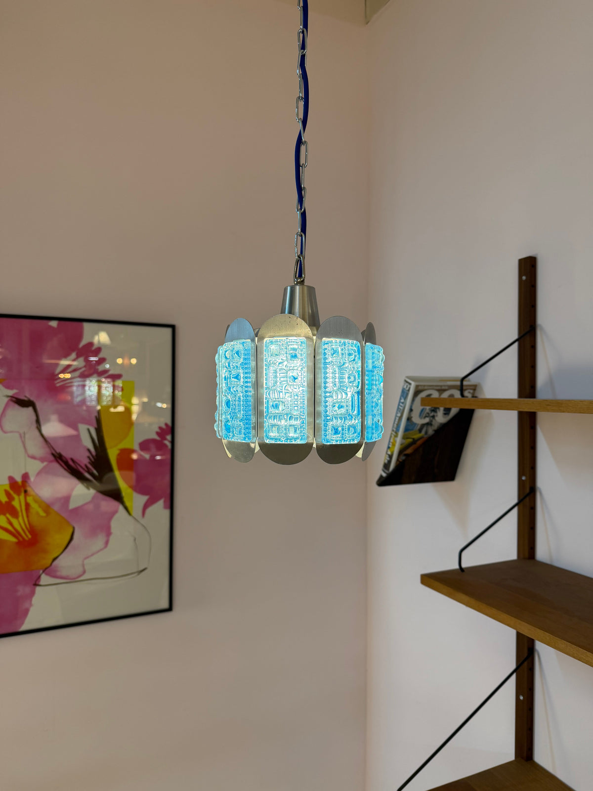 Hängelampe blau silber von Vitrika