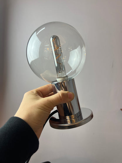Vintage Tischlampe Big Globe Chrom von Motoko Ishii für STAFF