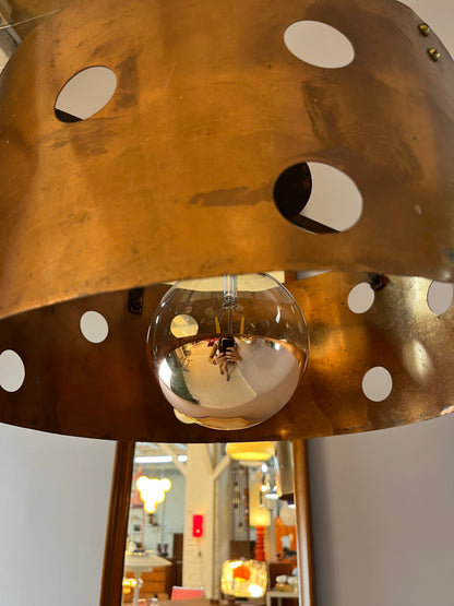 Vintage Hängelampe Kupfer aus Dänemark