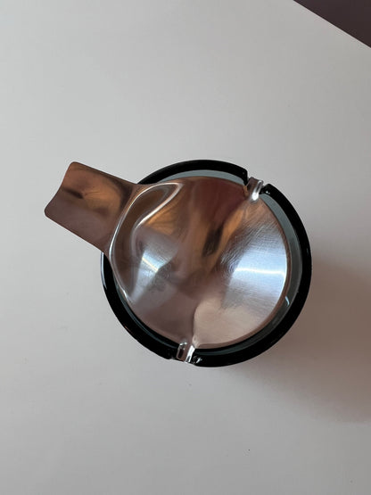 Vintage ashtray glass stainless steel by Wilhelm Wagenfeld for WMF