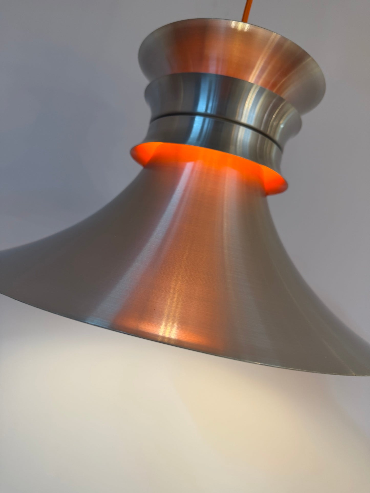Vintage Hängelampe aus Aluminium, Dänemark 70er Jahre