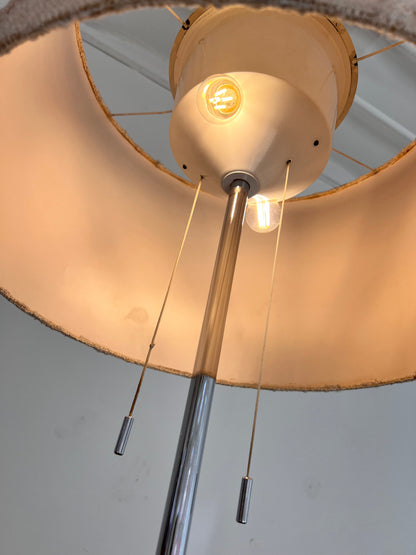 Vintage Stehlampe von STAFF Chrom mit Stoffschirm