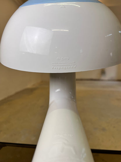 Vintage Lampe Doglamp von Propaganda für Propaganda hellblau, weiß