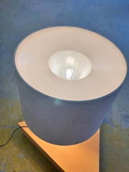 Vintage Tischlampe Teak und Rohseide von DOMUS