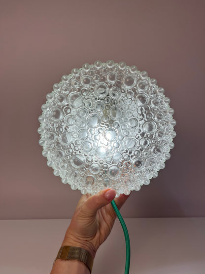 Vintage Wand- und Deckenlampe Kristallglas mit schwarzem Sockel von STAFF