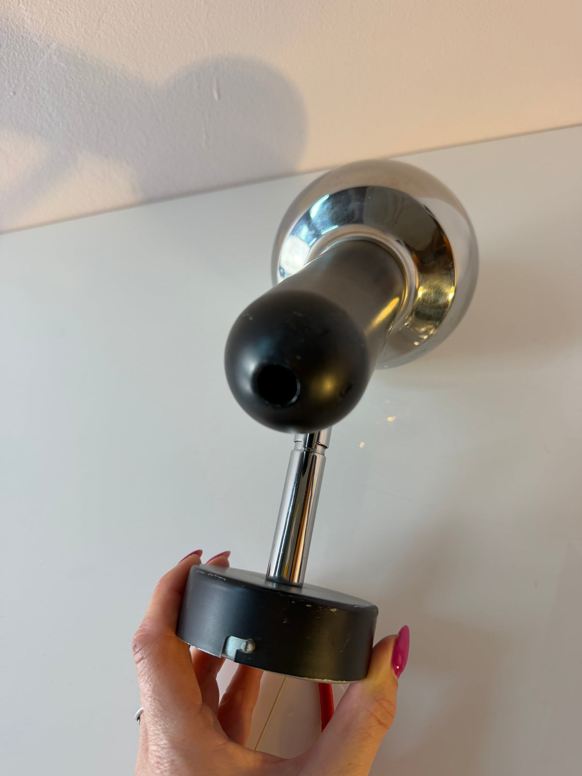Vintage Wandlampe von Sische, Schwarz-Chrom