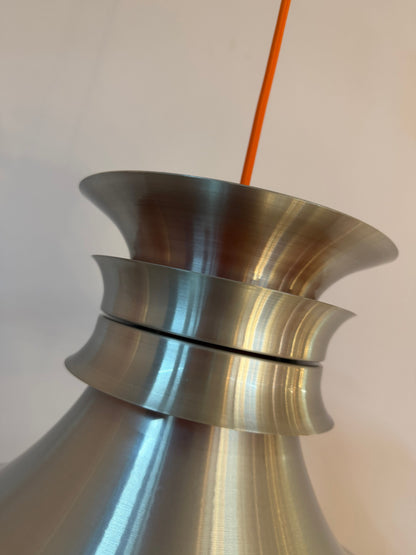 Vintage Hängelampe aus Aluminium, Dänemark 70er Jahre