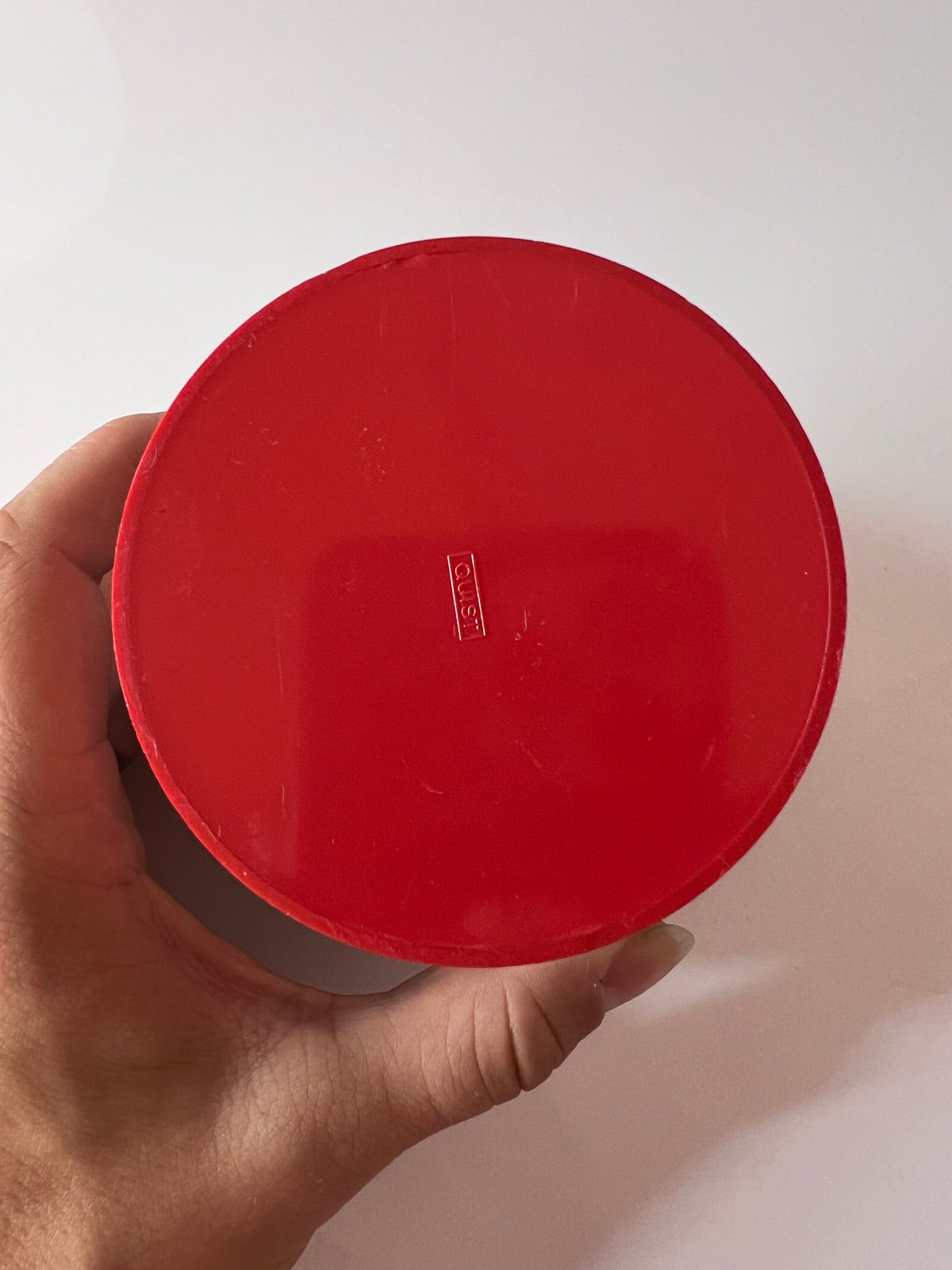 Vintage Kugelaschenbecher rot Chrom von Quist