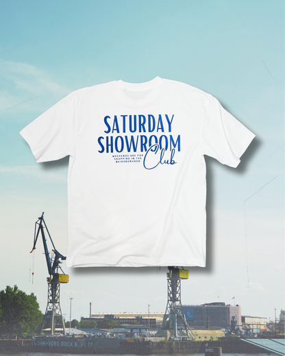 Vintage T-Shirt "Saturday Showroom Club" Oversized von Stickmacher