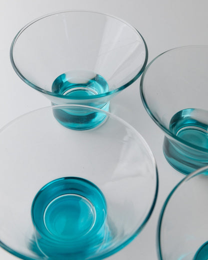 Vintage Trinkglas Set von 5 von Murano türkis