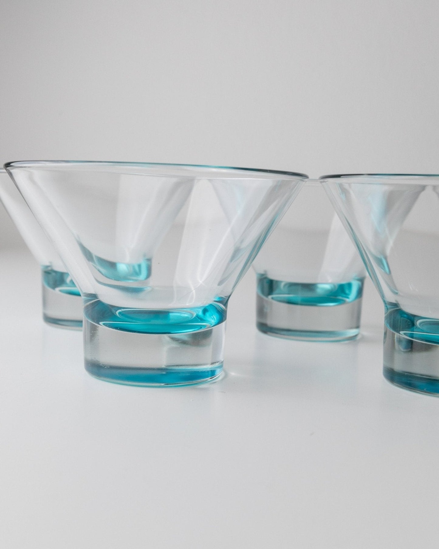Vintage Trinkglas Set von 5 von Murano türkis