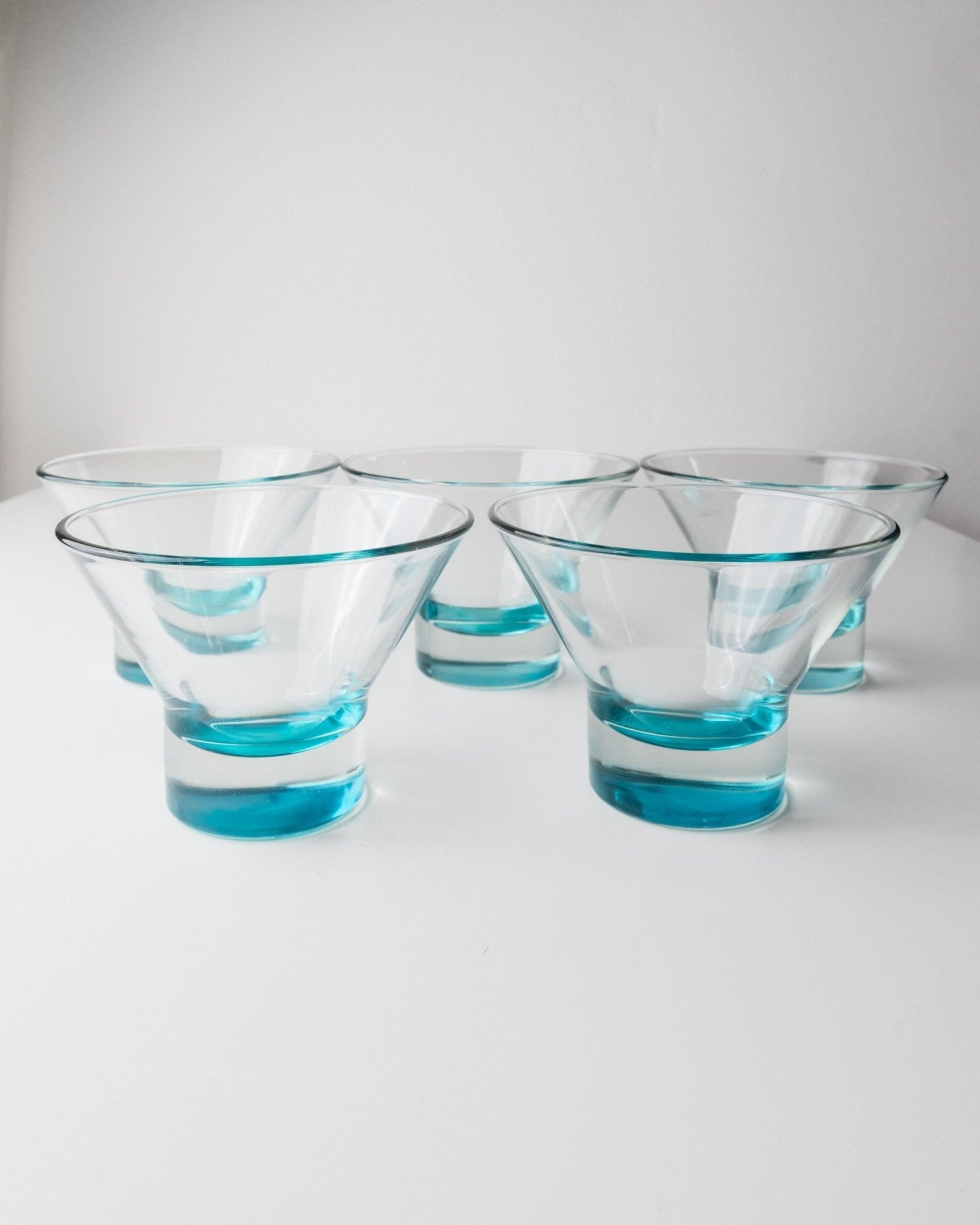 Vintage Trinkglas Set von 5 von Murano türkis