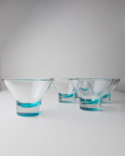 Vintage Trinkglas Set von 5 von Murano türkis