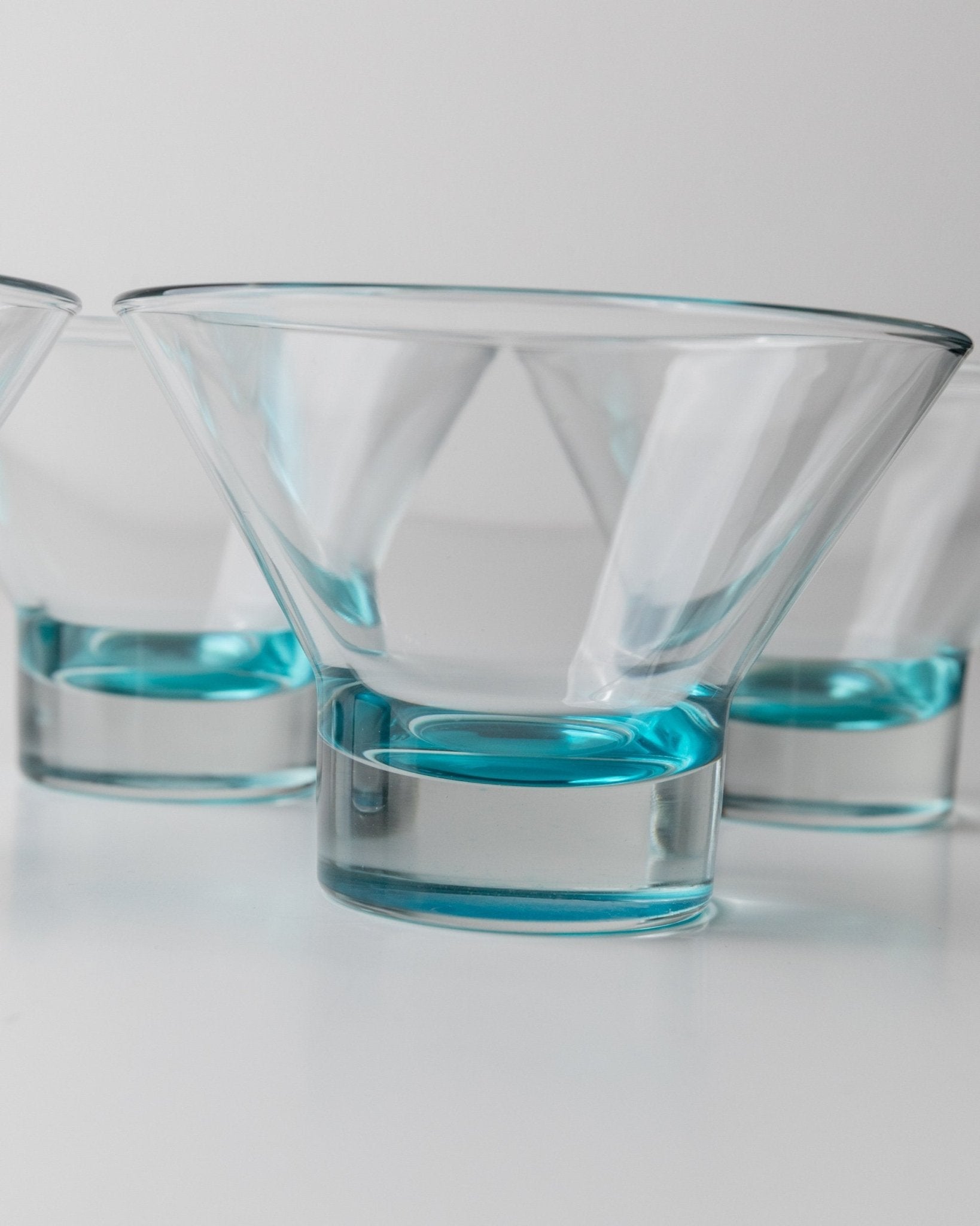 Vintage Trinkglas Set von 5 von Murano türkis
