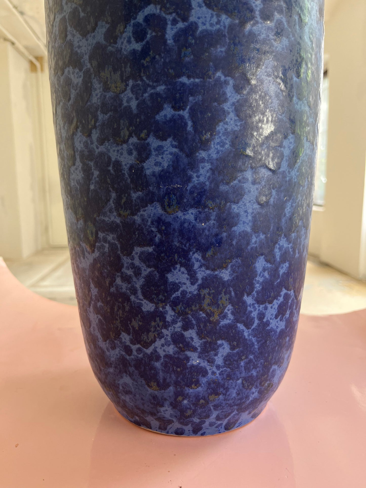 Vintage floor vase 517-45 dark blue by Scheurich West Germany
