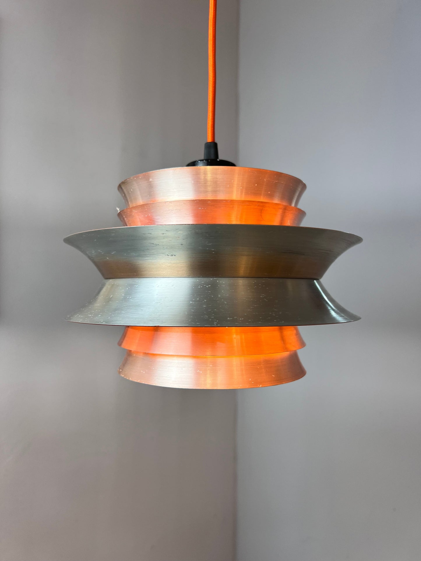 Lamellenlampe orange Chrom von Carl Thore