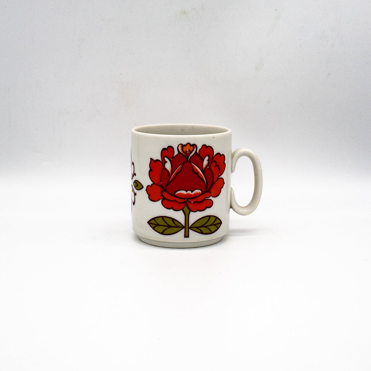 Vintage Kaffeetasse Rose aus Porzellan, 1970er Jahre