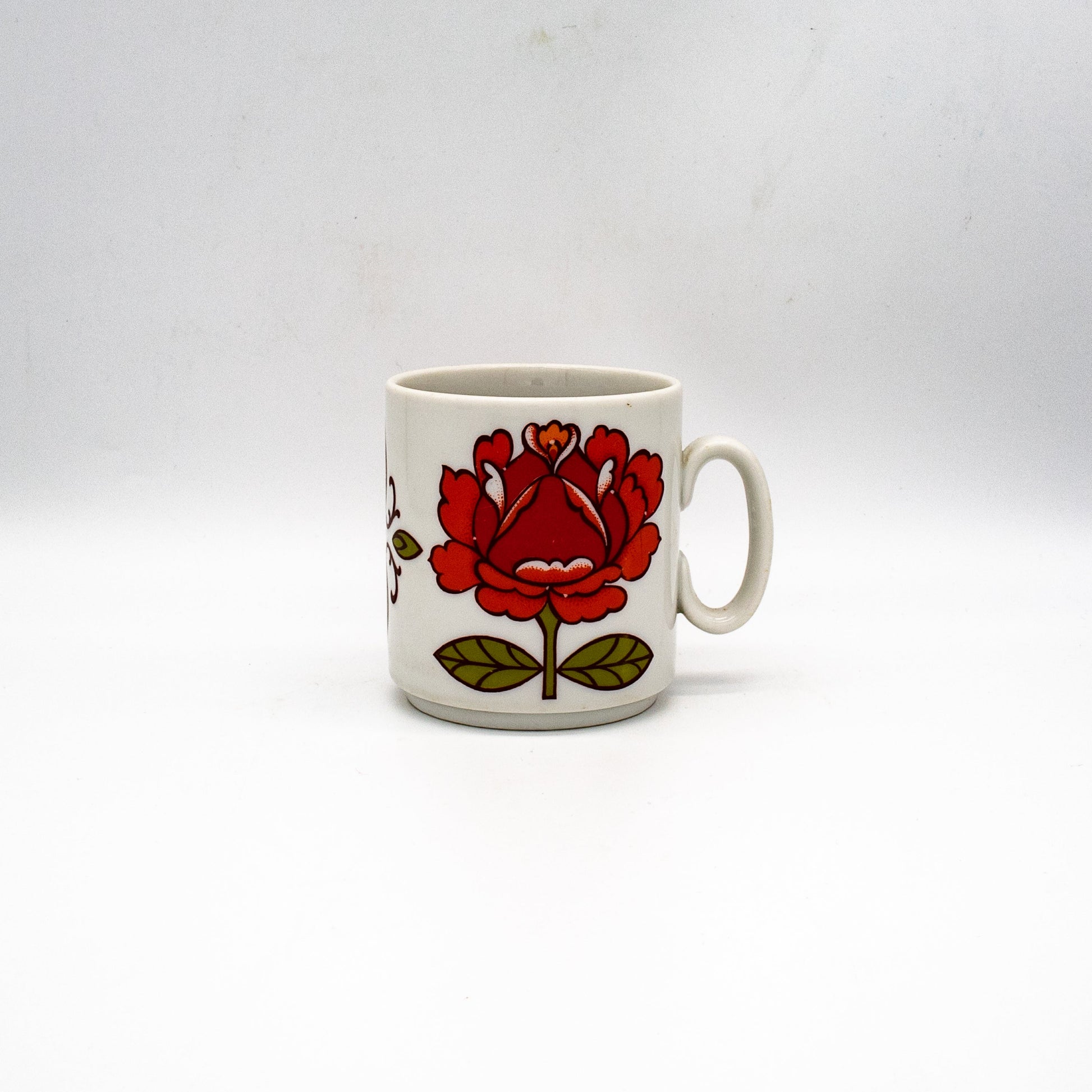 Vintage Kaffeetasse Rose aus Porzellan, 1970er Jahre