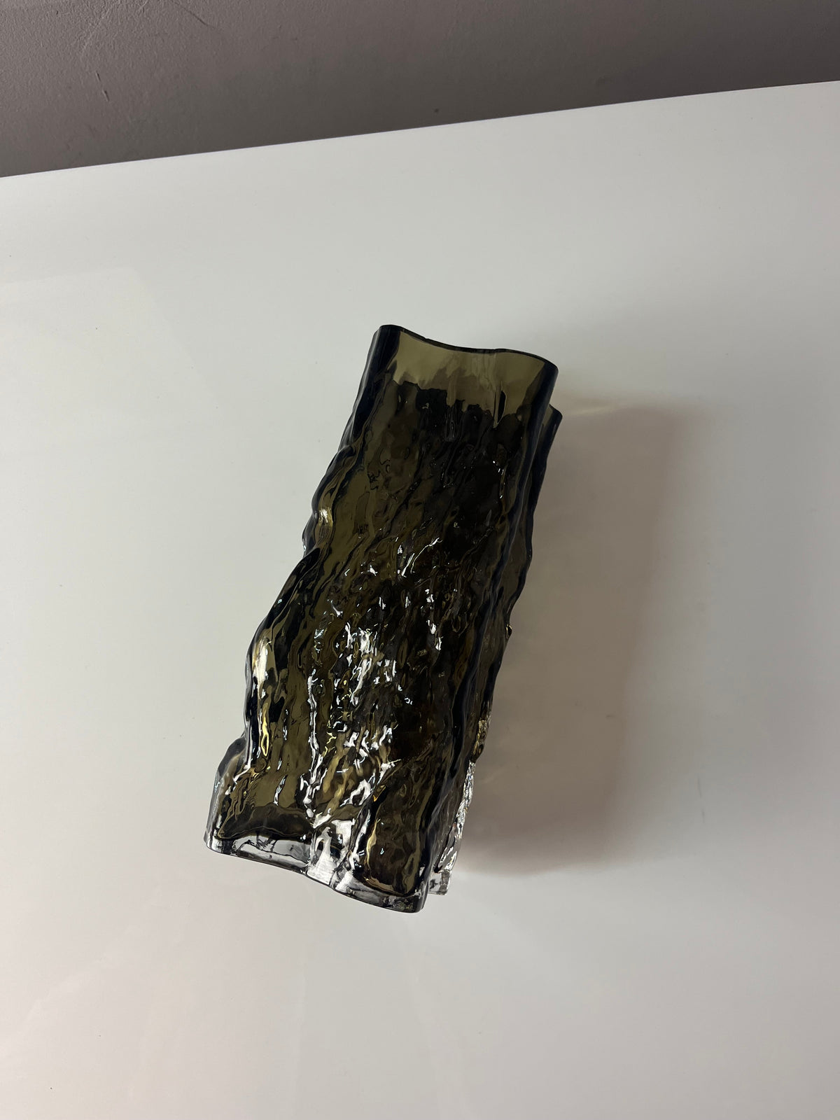 Vintage Vase Bark Vase von Margit Brandt für Margit Brandt Copenhagen grau Glas