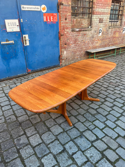 Vintage Esstisch ausziehbar Teak mit integriertem Plattenfach