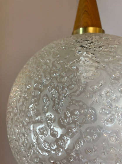 Lampe boule vintage en verre teck par Doria