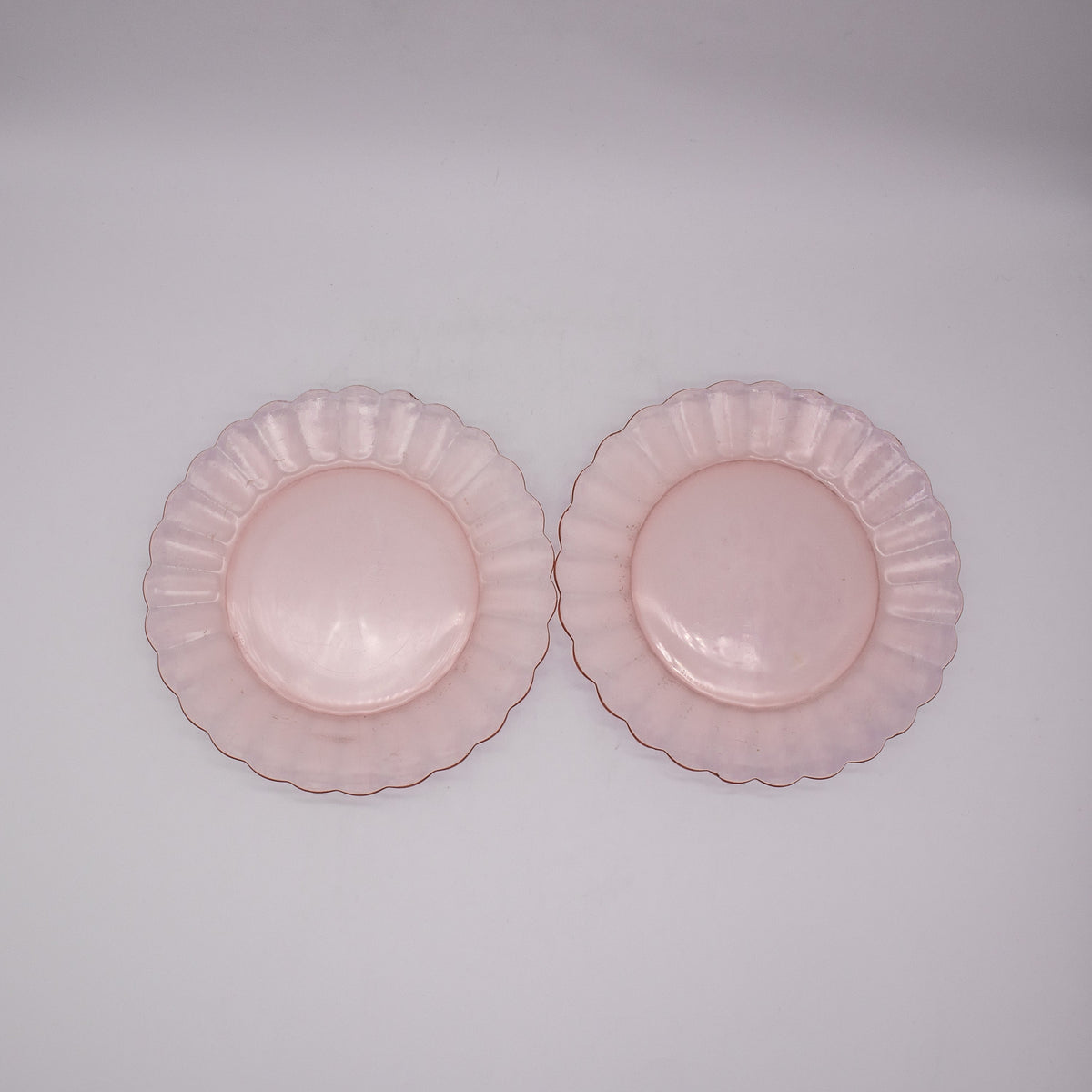 Glas Dessertteller Paar Duralex, von oben fotografiert