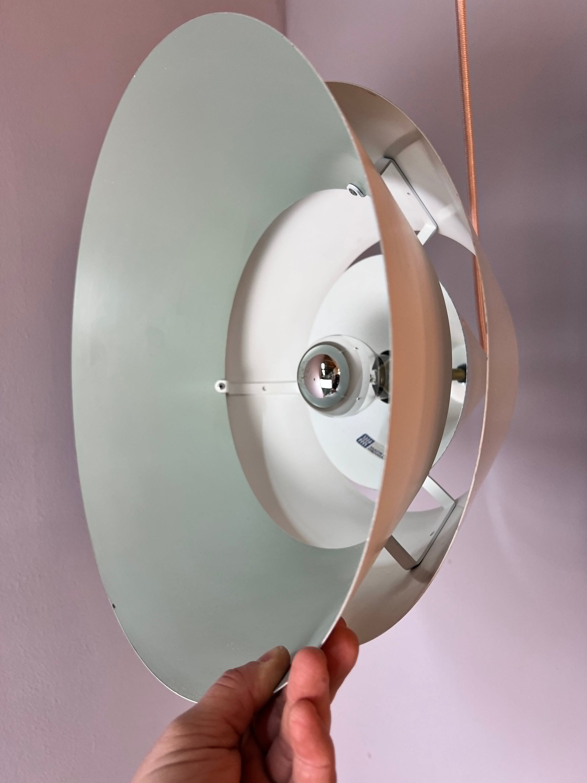 Vintage Lamellenlampe Zone von Jo Hammerborg für Fog und Mørup, weiß