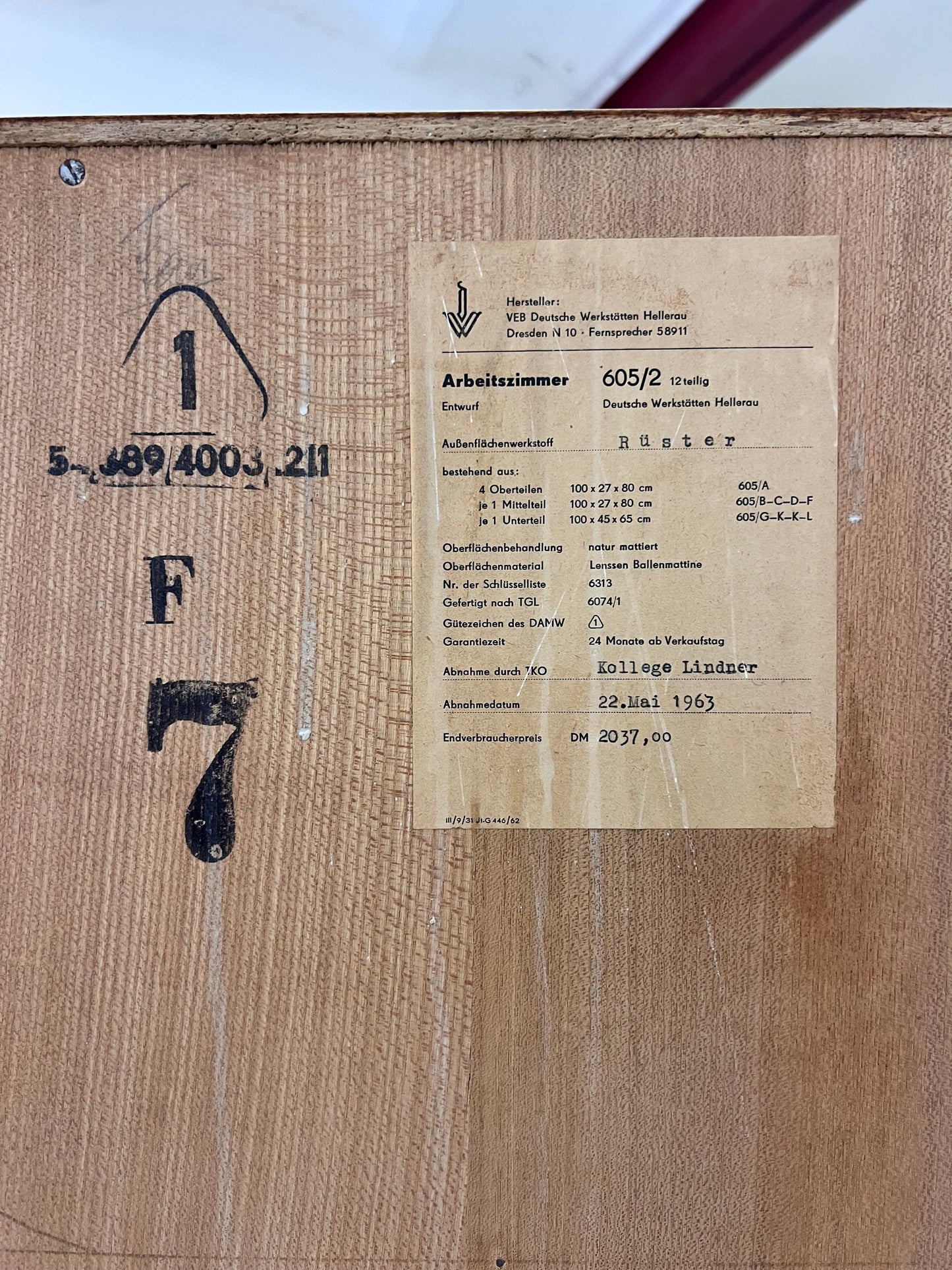 Vintage Bar Typ 605/2 von Herbert Eilenberg für Hellerau auf Hairpinlegs