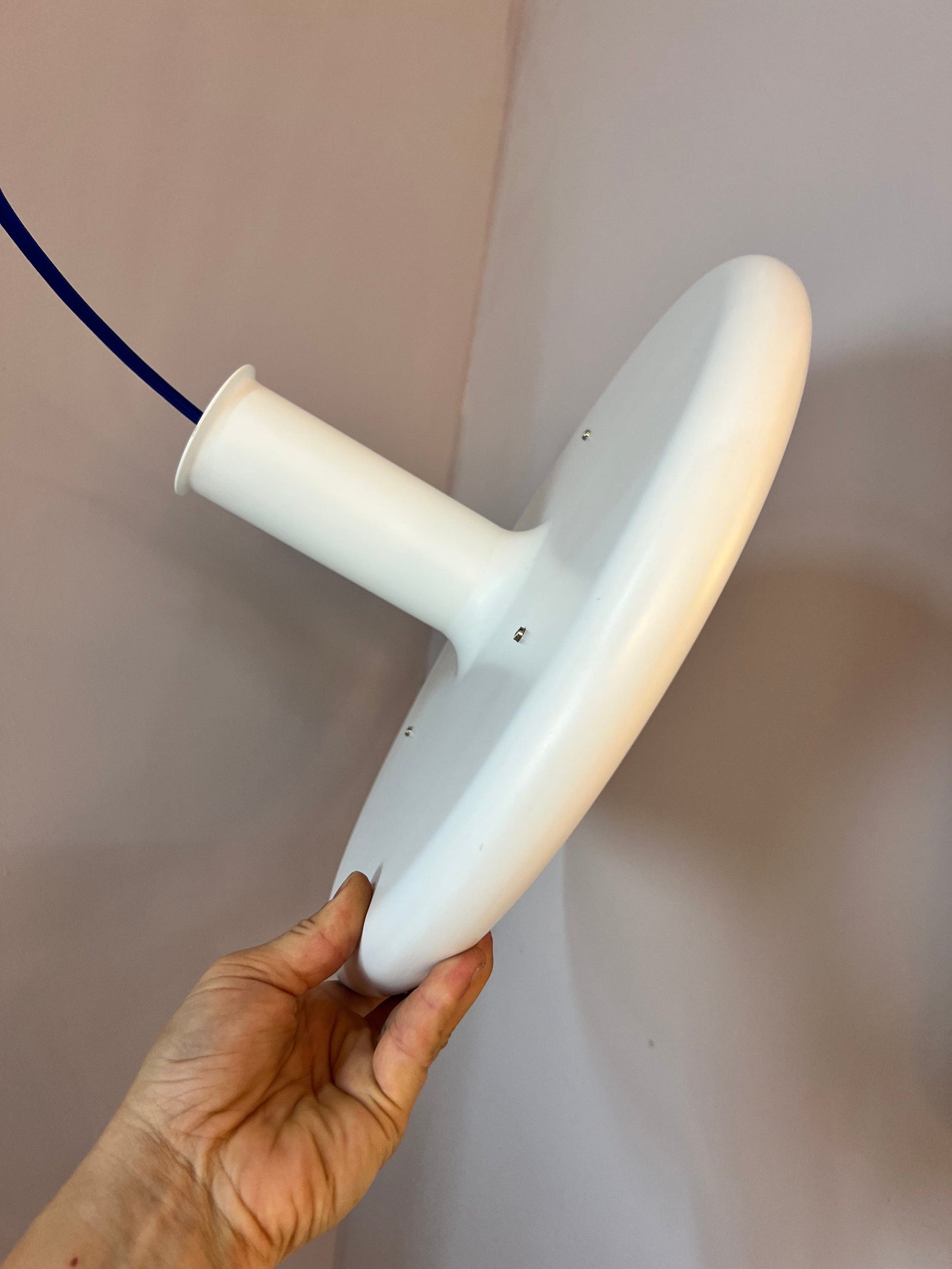 Hanging lamp “Optima” white by Hans Due for Fog &amp; Mørup