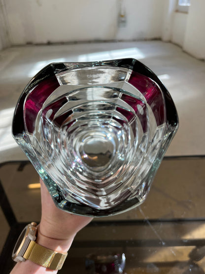 Vintage Vase Windsor Rubis von J.G. Durand für Luminarc, weinrot, Glas