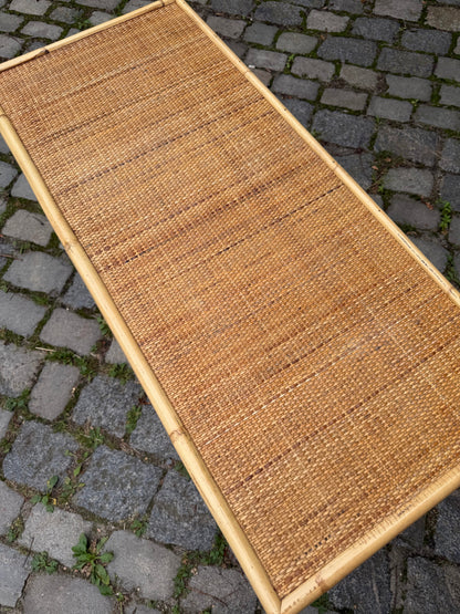 Vintage Kommode aus Rattan und Bambus von Dal Vera mit Messinggriffen