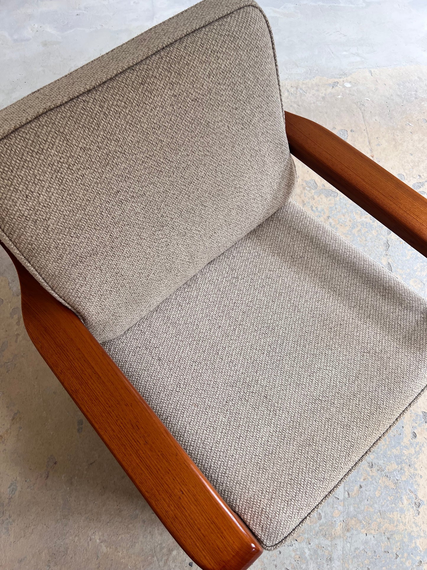 Vintage Sessel aus Teak und Wolle aus Dänemark