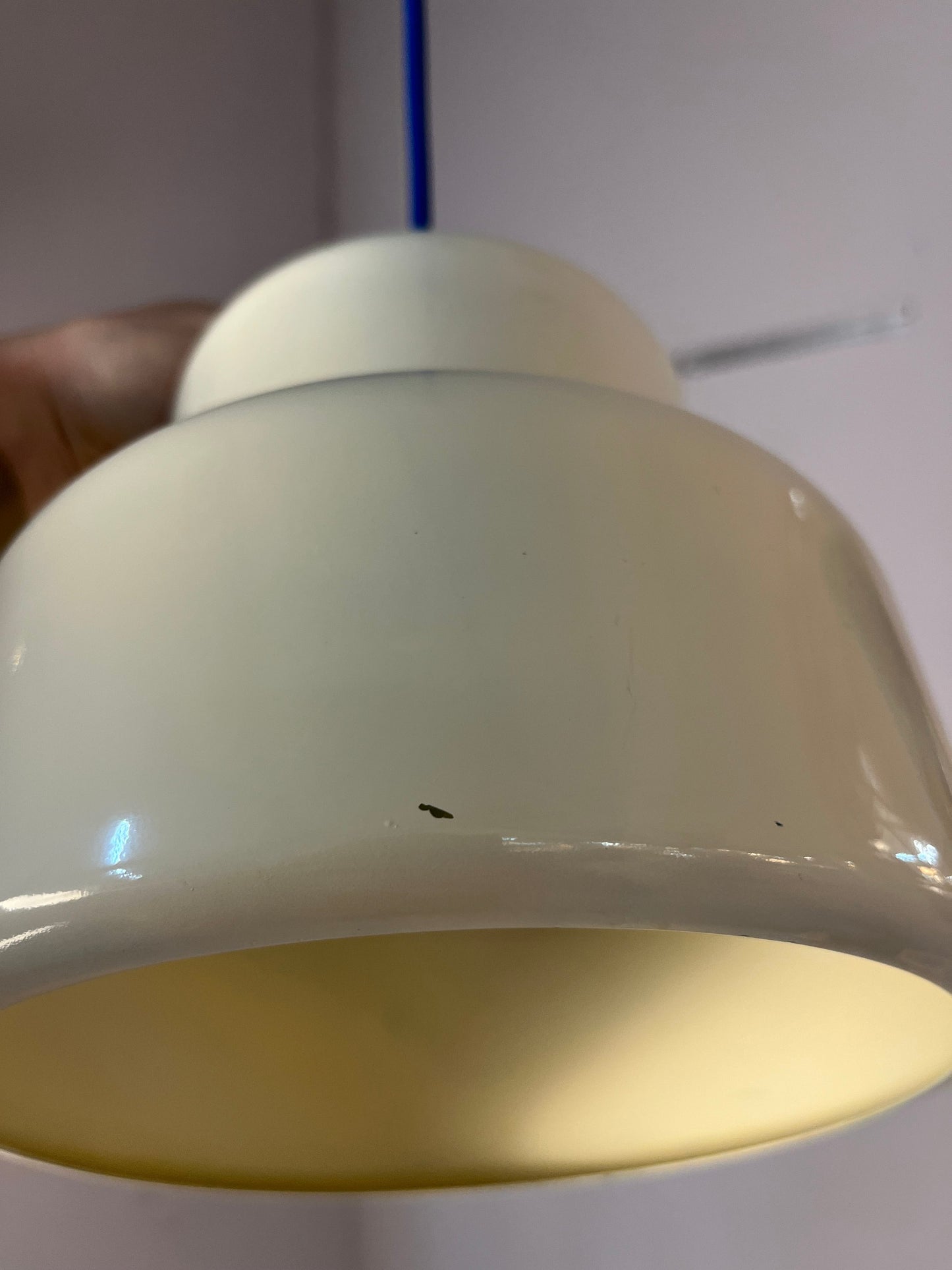 Vintage Hängelampe Poker von Jo Hammerborg für Fog und Mørup cremeweiß