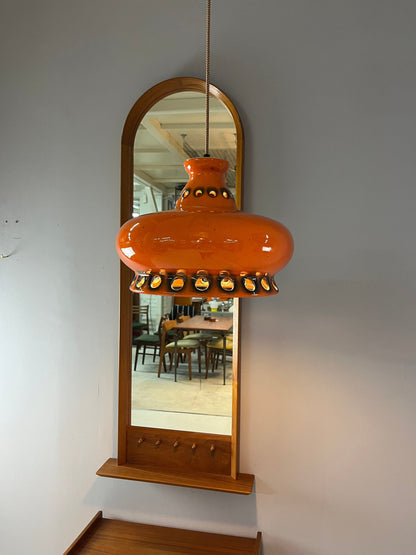 Lampe vintage en céramique orange d'Allemagne de l'Ouest