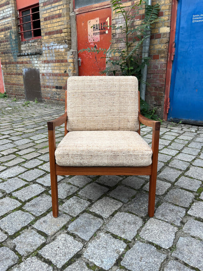 Vintage Sessel Senator Wolle von Ole Wanscher für Cado beige