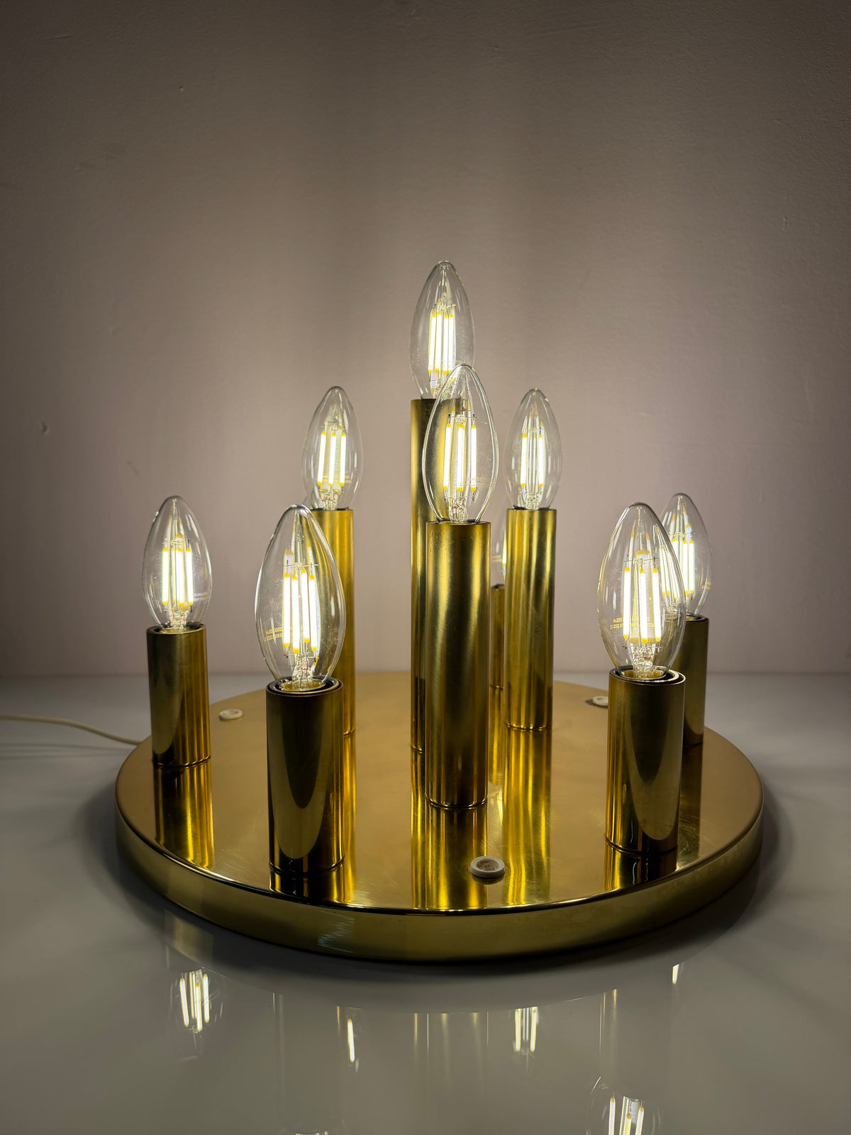 Vintage Wand- und Deckenlampe 10-flammig von Sölken, Gold