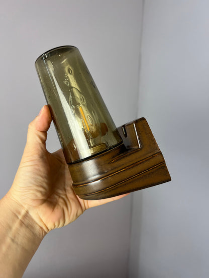 Vintage Wandlampe Modell 6080 von Sigvard Bernadotte für Ifö Rauchglas Set von 2
