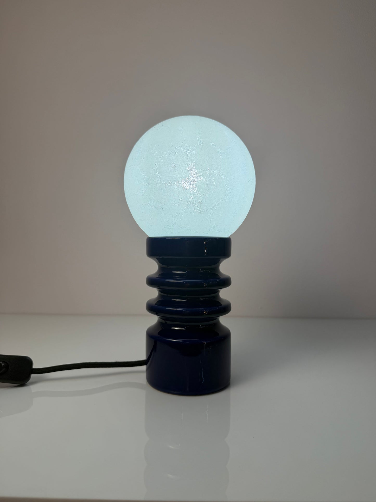 Vintage Tischlampe Keramik und Glas von Cari Zalloni für Dümler und Breiden