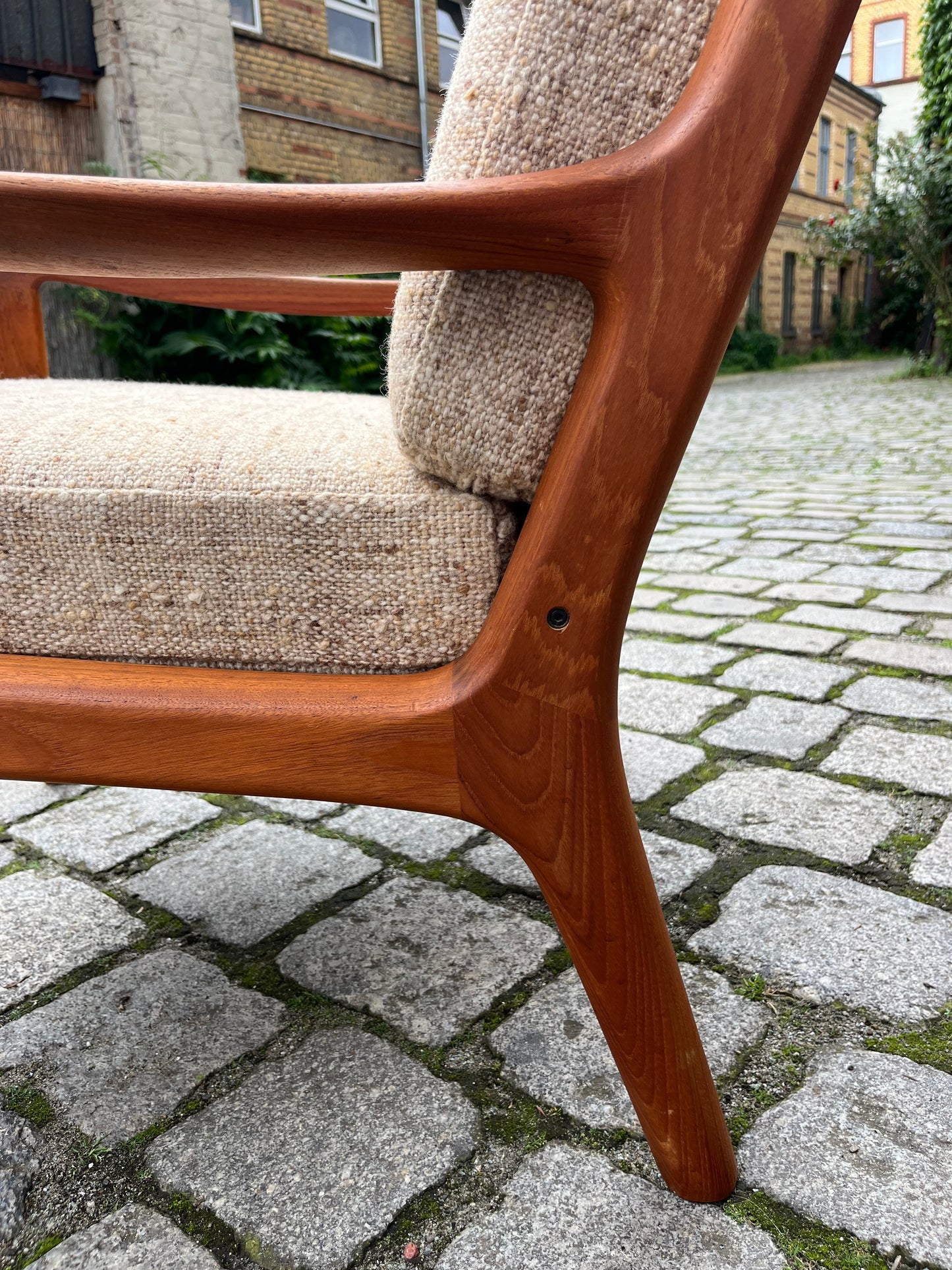Vintage Sessel Senator Wolle von Ole Wanscher für Cado beige