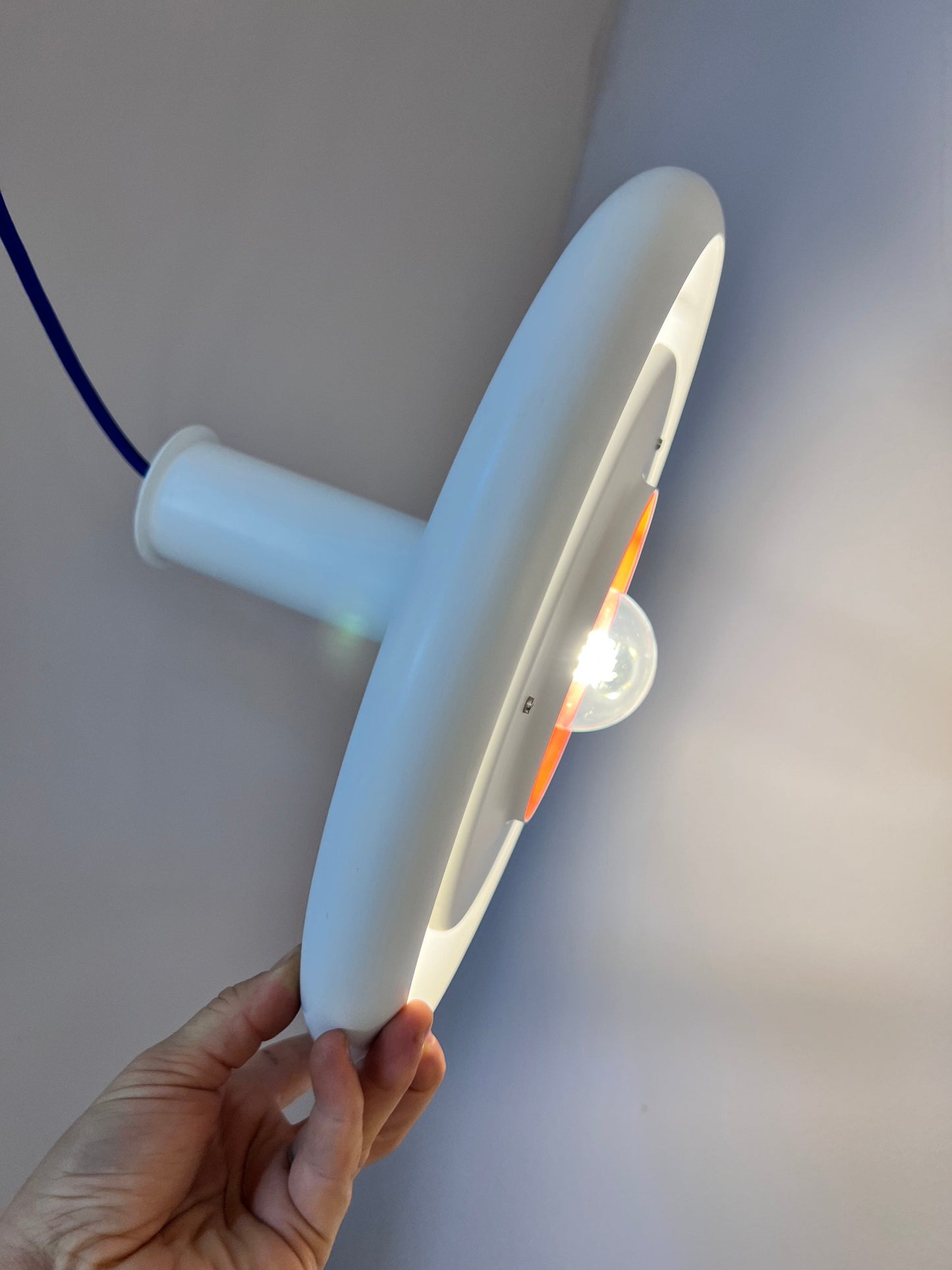 Hanging lamp “Optima” white by Hans Due for Fog &amp; Mørup