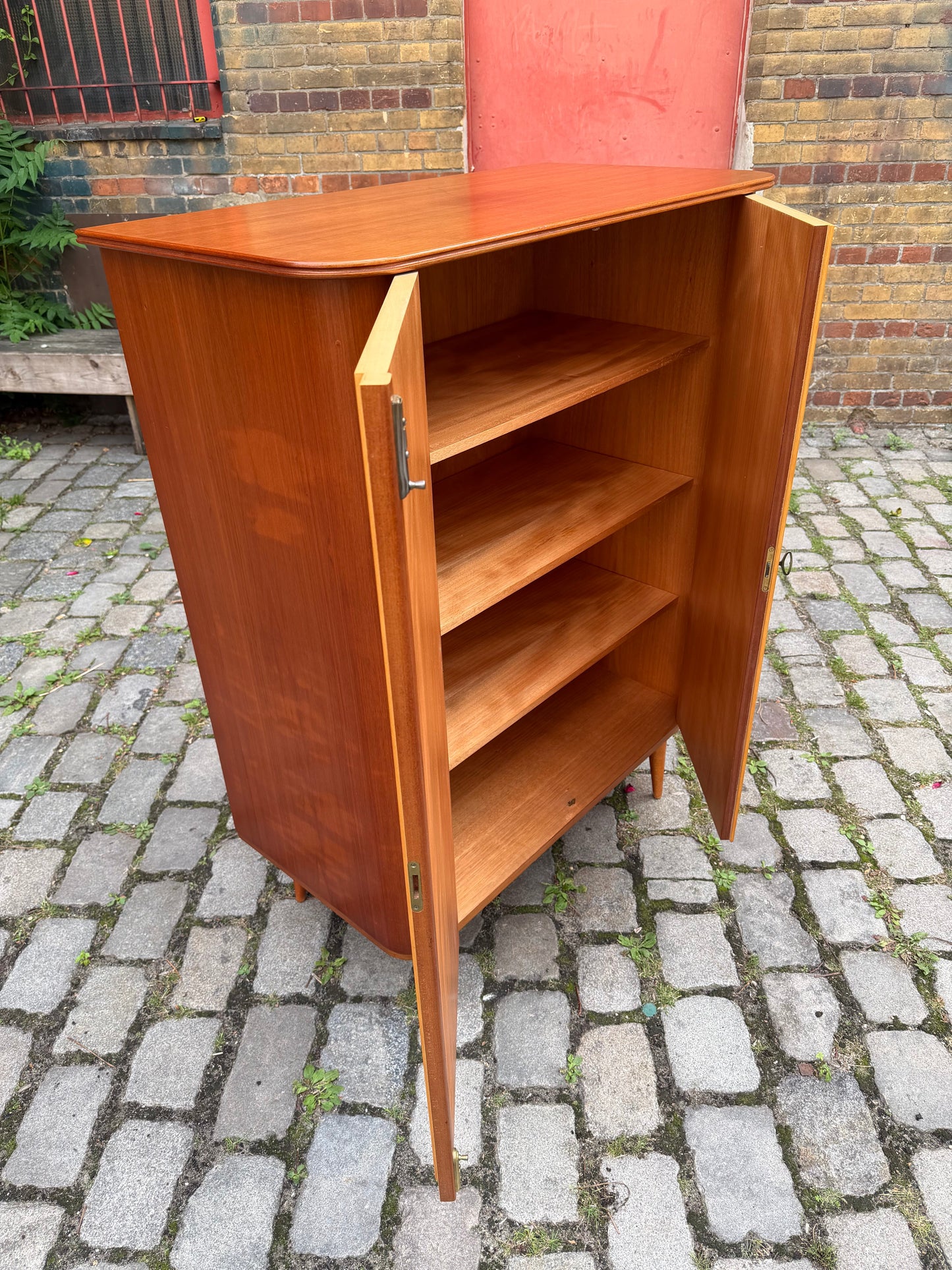 Vintage Wäscheschrank Ahorn und Nussbaum, Mid-Century Deutschland