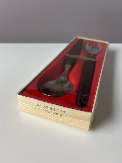 Salatbesteck Teak von Skaugum aus Norwegen