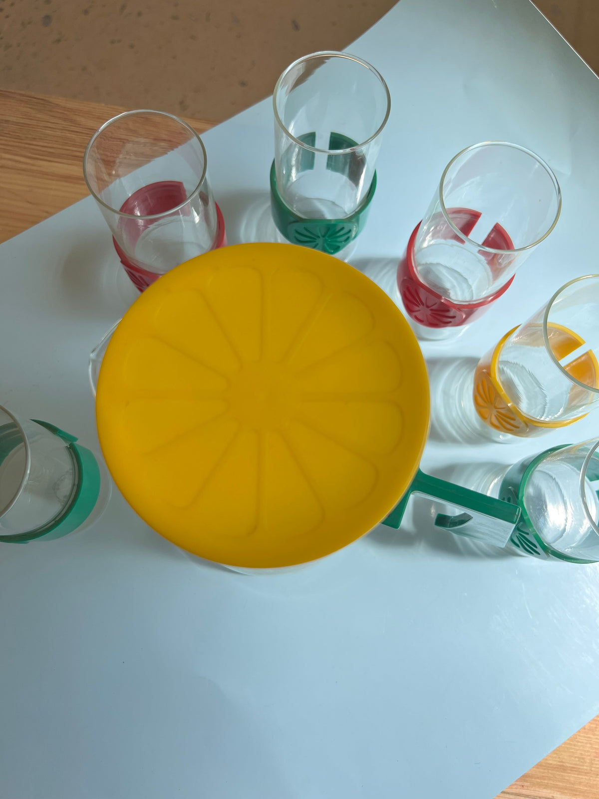 Carafe et verre vintage Schott Jena années 70, lot de 6